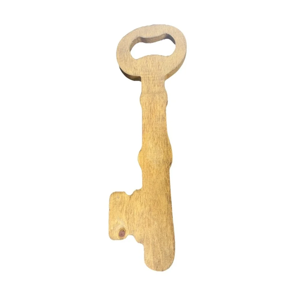 Handmade Wooden KEY shape Key Holder 5 hooks 16